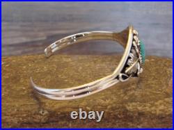 Small Native American Sterling Silver & Turquoise Feather Bracelet Yazzie