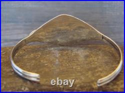 Small Native American Sterling Silver & Turquoise Feather Bracelet Yazzie