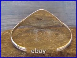 Small Native American Sterling Silver & Turquoise Feather Bracelet Yazzie