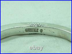 Small Sterling Silver Cortez Old Pawn Native American Turquoise Bangle Bracelet