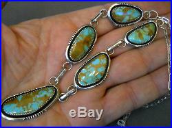 Southwestern Native American Indian Navajo Turquoise Sterling Silver Necklace