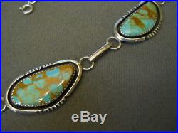 Southwestern Native American Indian Navajo Turquoise Sterling Silver Necklace