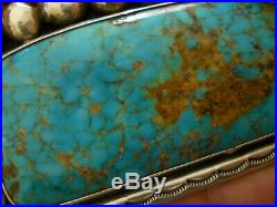 Southwestern Native American Indian Turquoise Sterling Silver Belt Buckle Signed