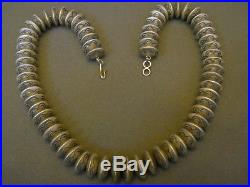 Southwestern Native American Navajo Pearls Sterling Silver Bead Necklace Stamped