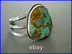 Southwestern Native American Navajo Turquoise Sterling Silver Cuff Bracelet