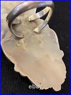 Southwestern Navajo Sterling Silver White Buffalo Sugilite Ring 8.5 399