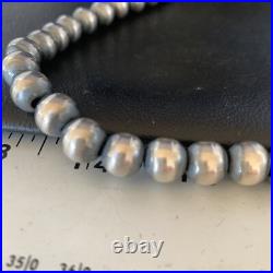 Southwestern Silver Pearls 10mm Beads 9 Sterling Silver Bracelet 91009
