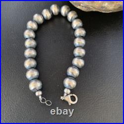 Southwestern Silver Pearls 10mm Beads 9 Sterling Silver Bracelet 91009