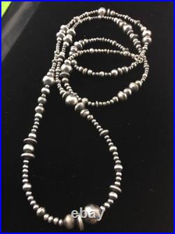 Southwestern Sterling Silver Pearls Mixed Beads 48 Necklace 92348