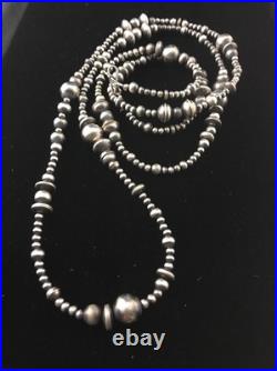 Southwestern Sterling Silver Pearls Mixed Beads 48 Necklace 92348