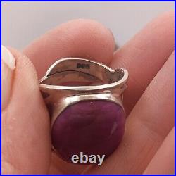 Southwestern Sterling Silver Purple Mojave Turquoise Bypass Ring Adjustable