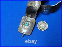 Southwestern Sterling Silver Turquoise Concho Belt Jimmy Herald Navajo JH 122g