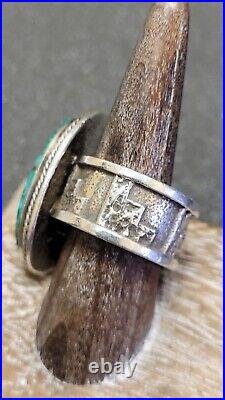 Spectacular Kevin Yazzie Navajo. 925 Sterling Silver Birdseye Turquoise Ring