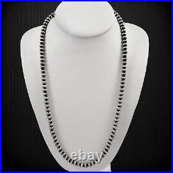 Sterling Silver Genuine Navajo Pearl Necklace Hand Strung 6mm 24