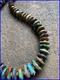 Sterling Silver Graduated Turquoise Spiny Oyster Bead Necklace. 25 inch