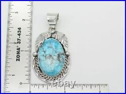 Sterling Silver & Kingman Turquoise Pendant Handmade by Navajo Betta Lee