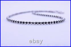 Sterling Silver Native American Desert Navajo Pearls Beaded Necklace 3mm to 8mm