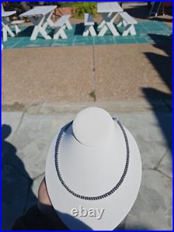 Sterling Silver Navajo Pearl Beads Necklace Length 22 / 4 mm Handstrung