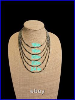 Sterling Silver Navajo Pearl Beads Necklace Length 22 / 4 mm Handstrung