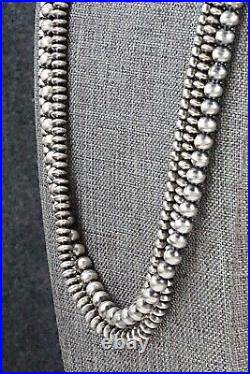 Sterling Silver Navajo Pearl Necklace 24 Dorinda Mariano