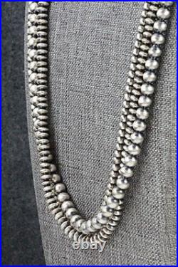 Sterling Silver Navajo Pearl Necklace 24 Dorinda Mariano
