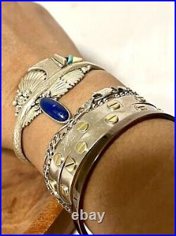 Sterling Silver Navajo bracelet marked TJ