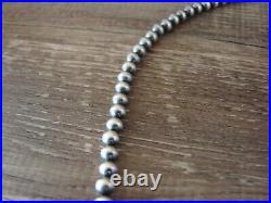 Sterling Silver Round Navajo Pearl Hand Strung 20 Necklace by John