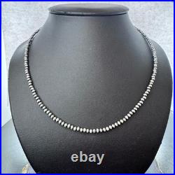 Sterling Silver Southwestern Style 3 mm Navajo Pearl Beads 18-20 Necklace