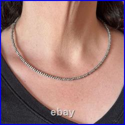 Sterling Silver Southwestern Style 3 mm Navajo Pearl Beads 18-20 Necklace