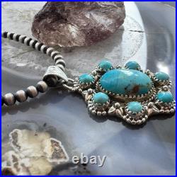Sterling Silver Southwestern Style Composite American Turquoise Cluster Pendant