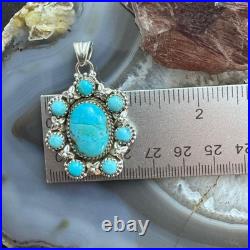 Sterling Silver Southwestern Style Composite American Turquoise Cluster Pendant