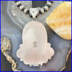 Sterling Silver Southwestern Style Malachite-Azurite & Spiny Pendant For Women