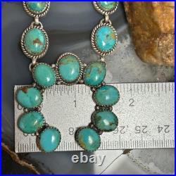 Sterling Silver Southwestern Style Mohave Turquoise Naja Necklace For Women
