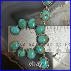 Sterling Silver Southwestern Style Mohave Turquoise Naja Necklace For Women Sterling Silver Southwestern Style Mohave Turquoise Naja Necklace For Women
