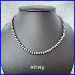 Sterling Silver Southwestern Style Navajo Pearl Beads 4 mm Necklace 16-18