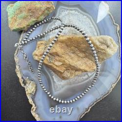 Sterling Silver Southwestern Style Navajo Pearl Beads 4 mm Necklace 16-18