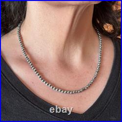 Sterling Silver Southwestern Style Navajo Pearl Beads 4 mm Necklace 16-18
