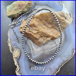 Sterling Silver Southwestern Style Navajo Pearl Beads 4 mm Necklace 16-18