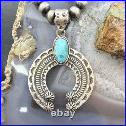 Sterling Silver Southwestern Style Oval Turquoise Decorated Unisex Naja Pendant