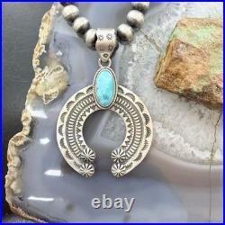 Sterling Silver Southwestern Style Oval Turquoise Decorated Unisex Naja Pendant