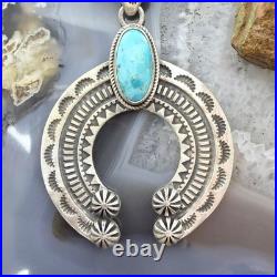 Sterling Silver Southwestern Style Oval Turquoise Decorated Unisex Naja Pendant