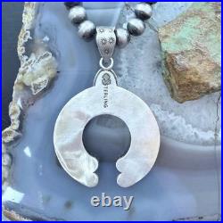 Sterling Silver Southwestern Style Oval Turquoise Decorated Unisex Naja Pendant