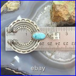 Sterling Silver Southwestern Style Oval Turquoise Decorated Unisex Naja Pendant