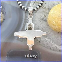 Sterling Silver Southwestern Style Square Mohave Turquoise Unisex Zia Pendant