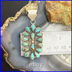 Sterling Silver Southwestern Style Turquoise Decorated Cluster Pendant For Women