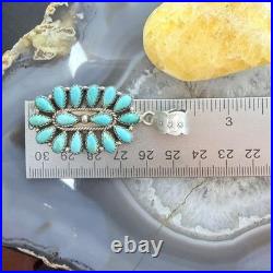 Sterling Silver Southwestern Style Turquoise Decorated Cluster Pendant For Women