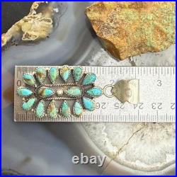 Sterling Silver Southwestern Style Turquoise Decorated Cluster Pendant For Women