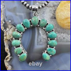 Sterling Silver Southwestern Style Turquoise Decorated Naja Pendant For Women
