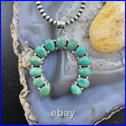 Sterling Silver Southwestern Style Turquoise Decorated Naja Pendant For Women