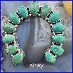 Sterling Silver Southwestern Style Turquoise Decorated Naja Pendant For Women